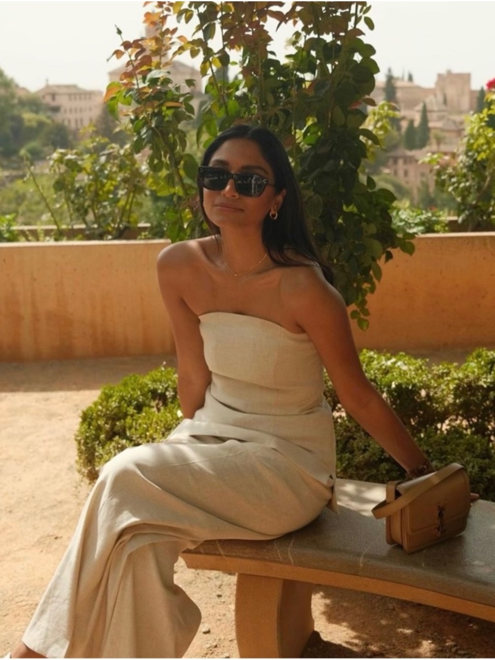 COS Strapless Top + Wide-Leg Pant in Light Beige (matching 2-piece linen set) - Picture 5 of 13